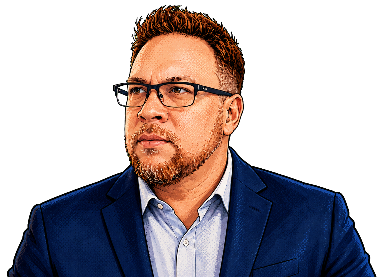 Illustrated portrait of Garret Ritchie
